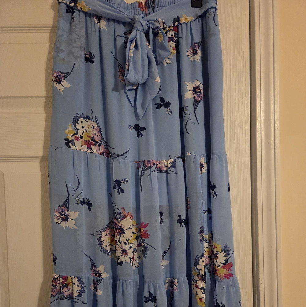 Blue Floral Skirt